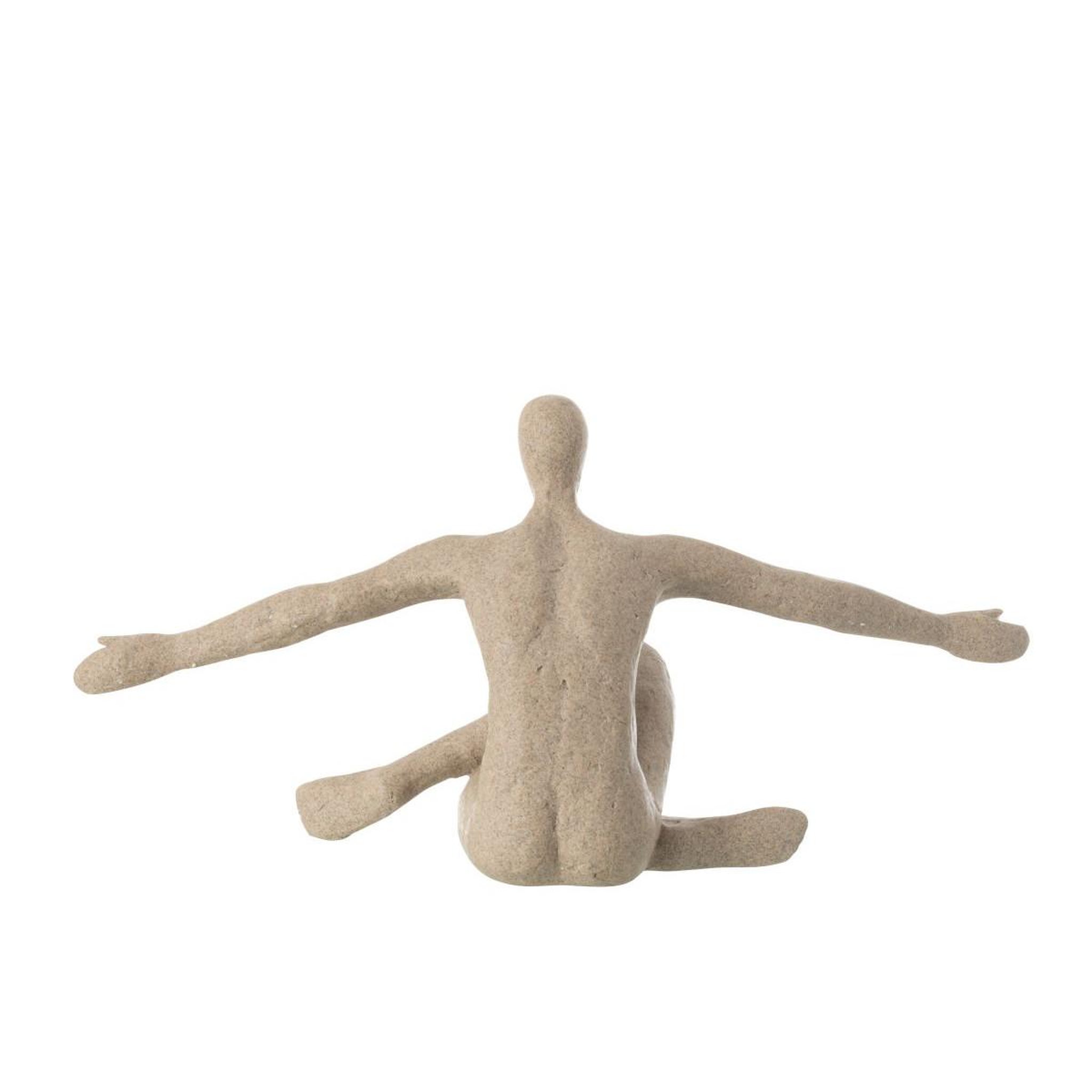 Voir la diapositive 3 : J-LINE Statuette bras ouverts en résine  shawn  57cm beige