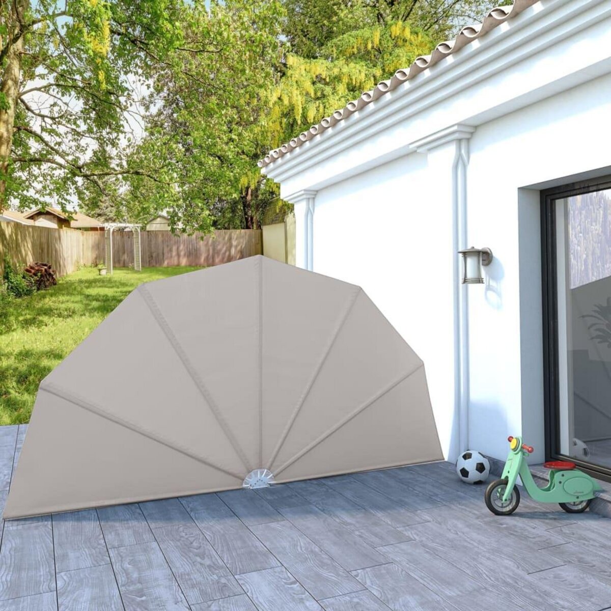 VIDAXL Auvent lateral pliable de terrasse Creme 200 cm
