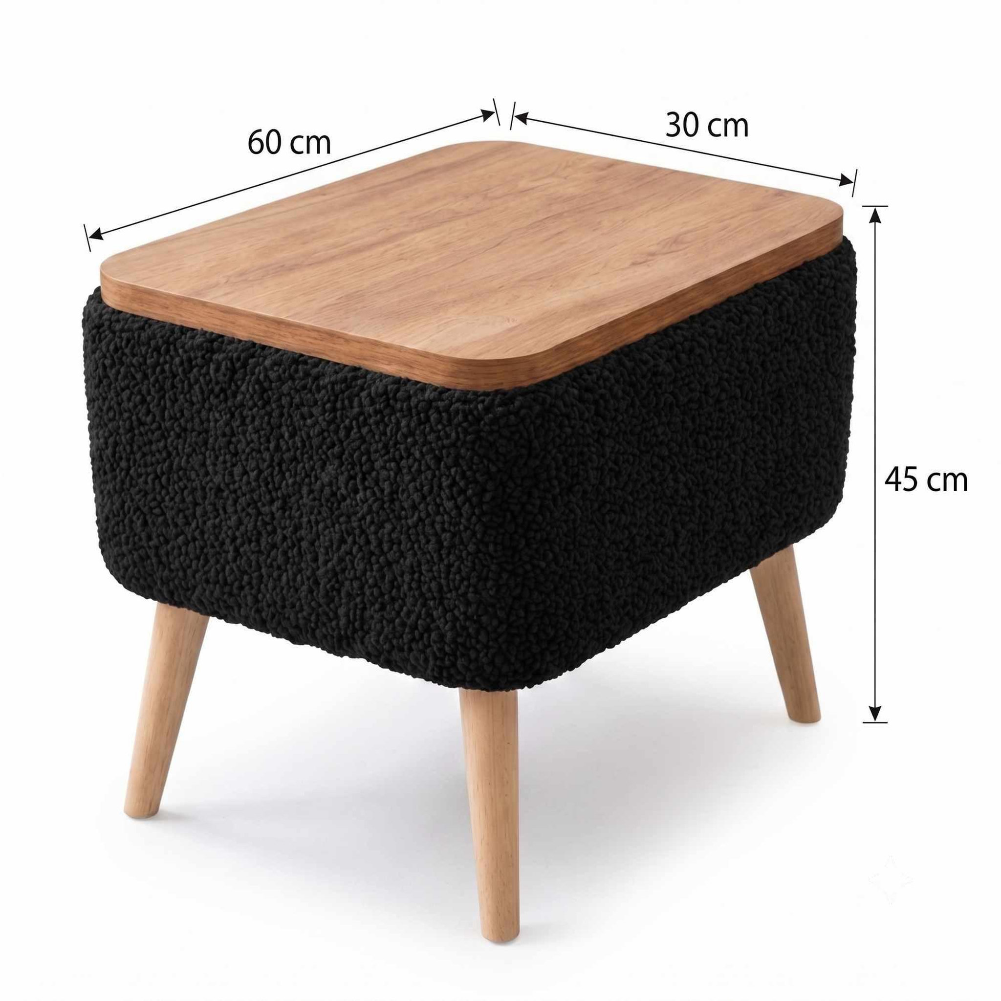 Voir la diapositive 4 : Habitat et Jardin Table d'Appoint en bois   Nora   - 60 x 45 x 30 cm - Noir