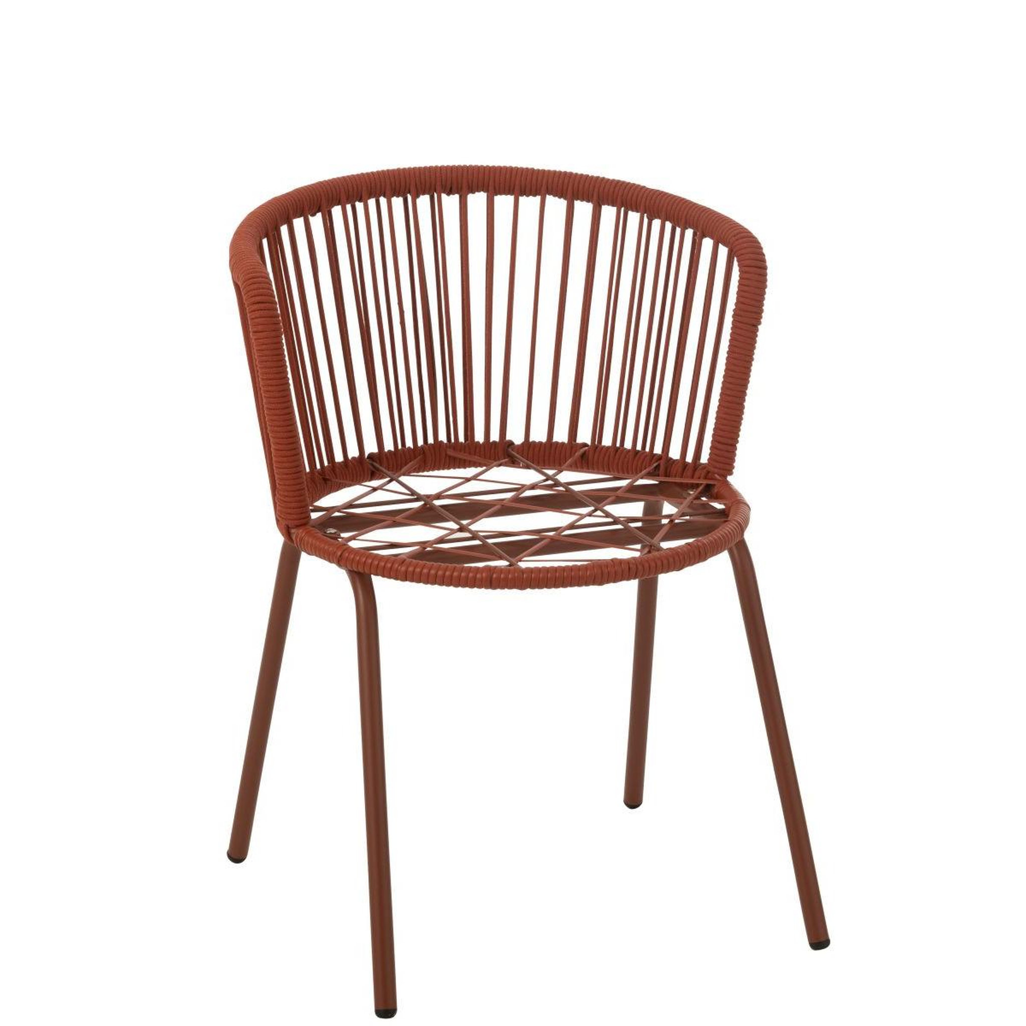 Voir la diapositive 5 : J-LINE Chaise design corde  toa  75cm rouge