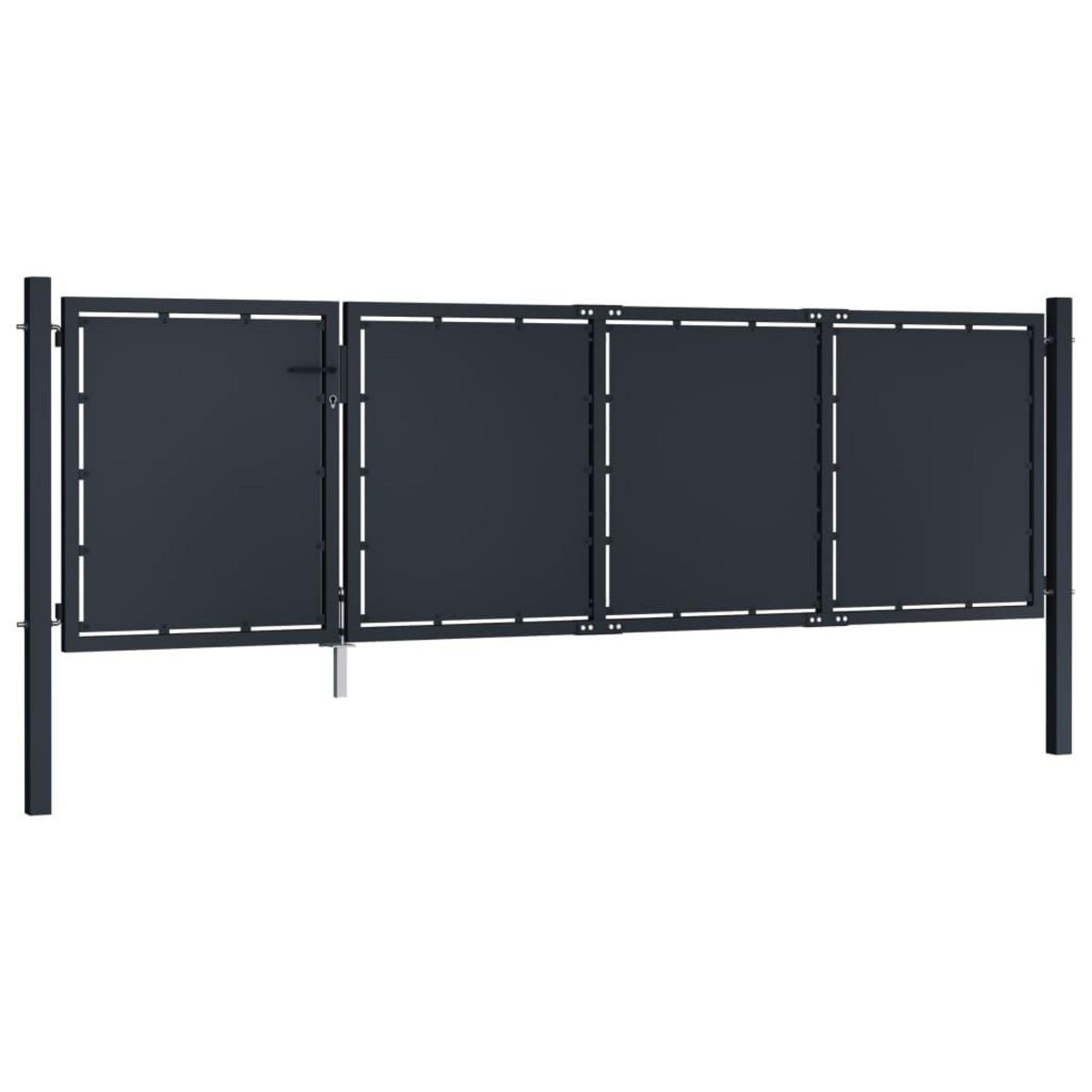 VIDAXL Portail de jardin Acier 350x100 cm Anthracite