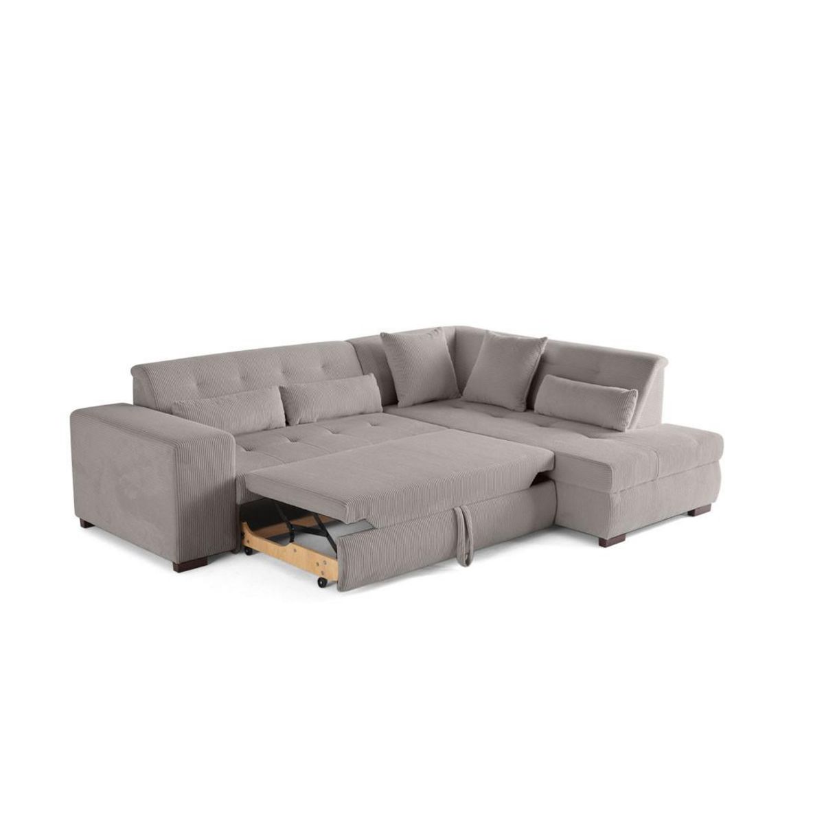LISA DESIGN Vermont - canapé d'angle droit - 5 places - convertible - en velours côtelé
