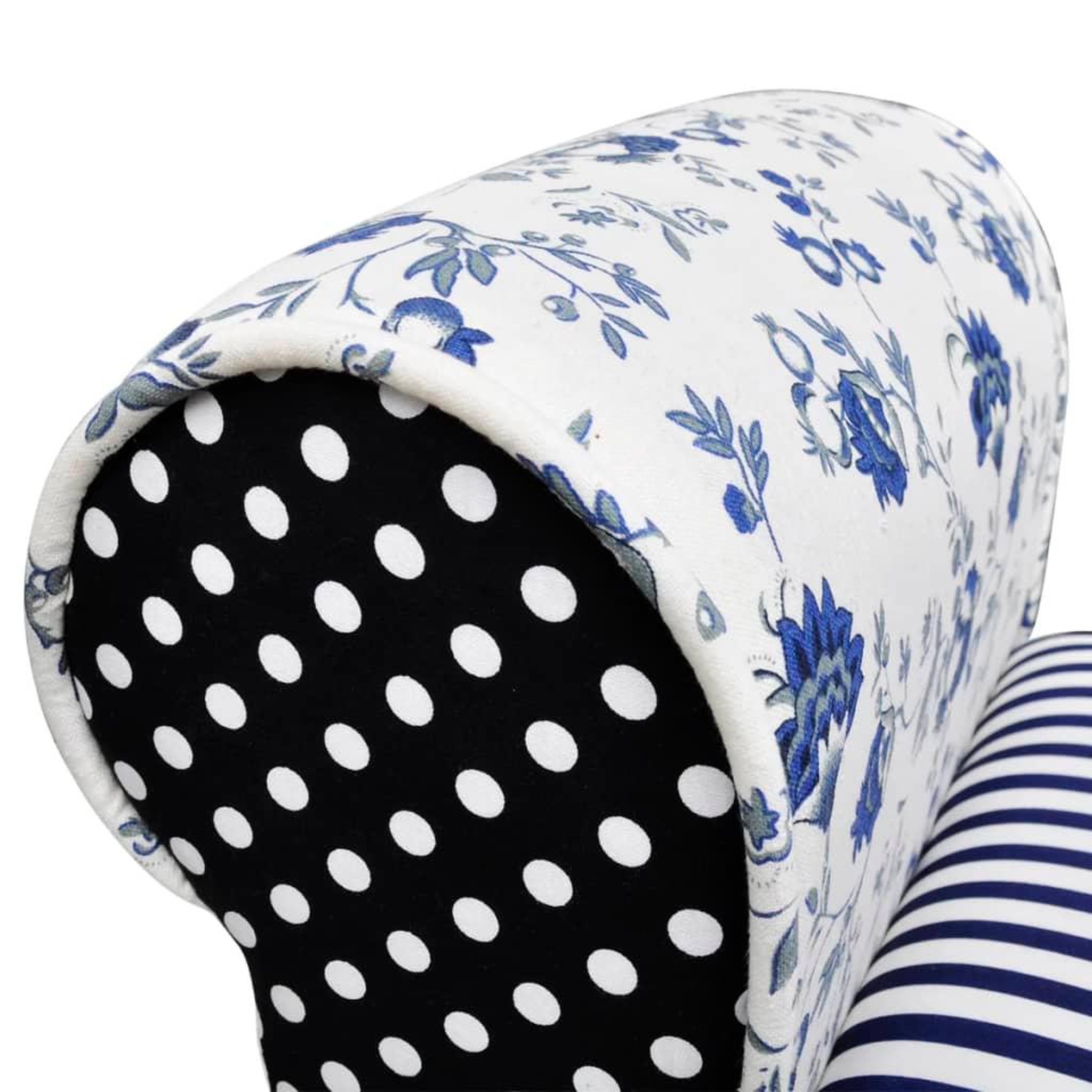 Voir la diapositive 4 : VIDAXL Banc Design avec patchwork Bleu et blanc