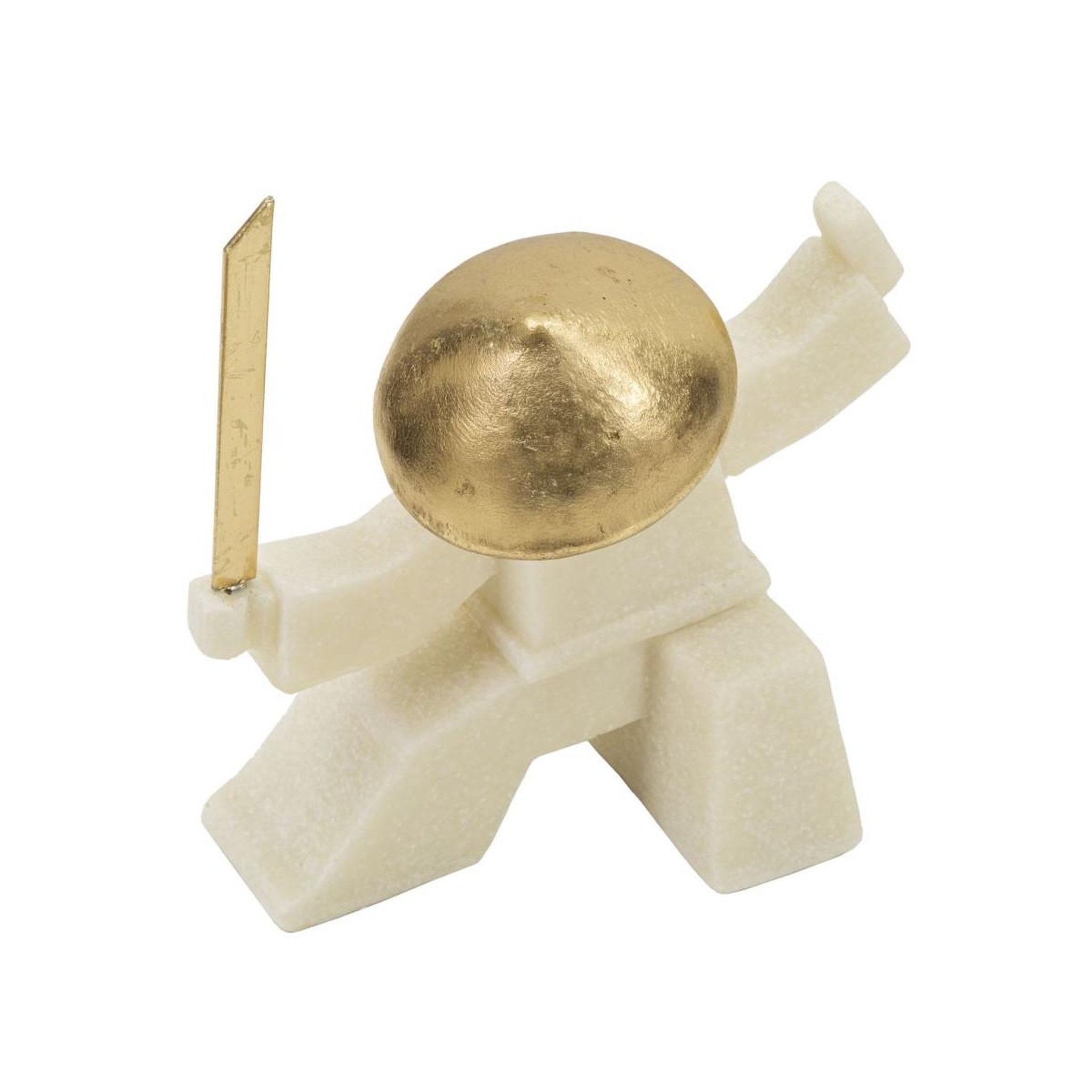 Voir la diapositive 3 : Paris Prix Statuette déco samouraï  oda  18cm blanc & or