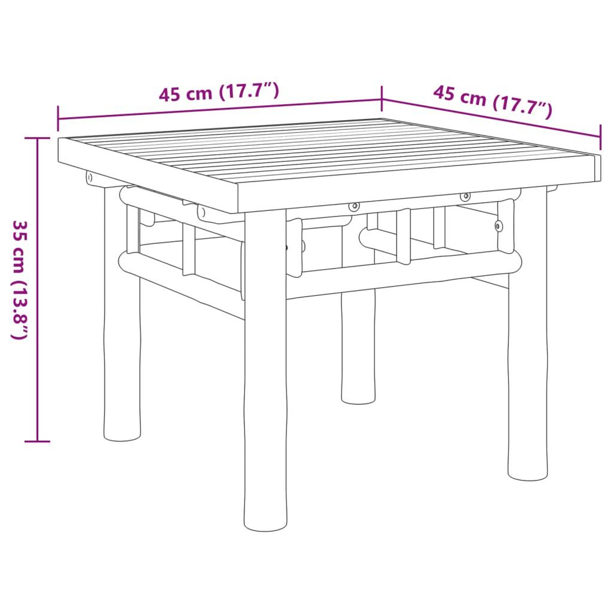 Voir la diapositive 6 : VIDAXL Table basse 45x45x35 cm bambou