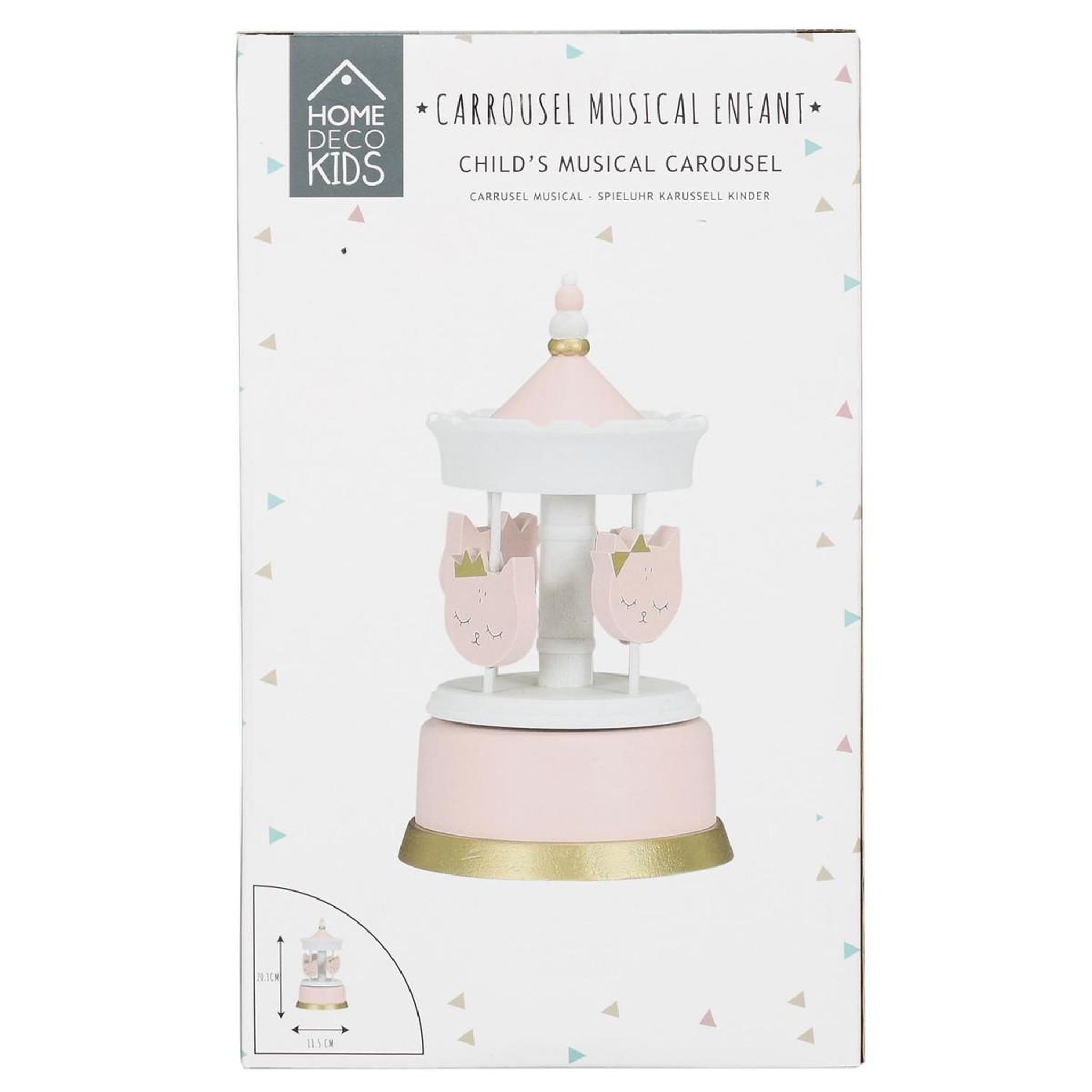 Voir la diapositive 6 : HOME DECO KIDS Carrousel musical  enfant fille  20cm rose