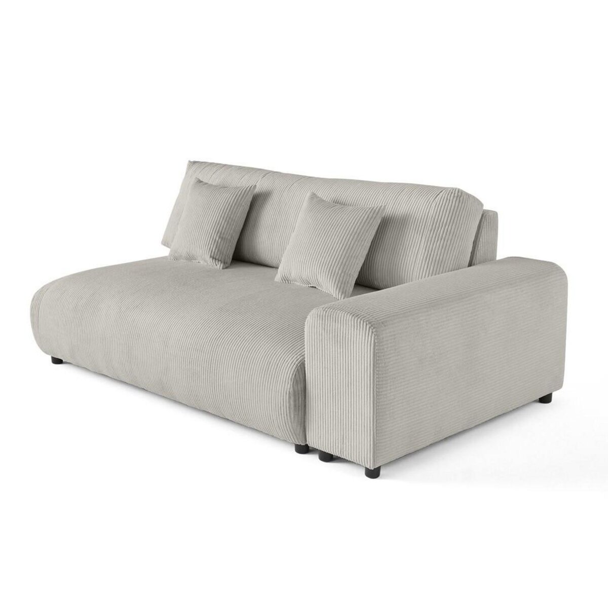 LISA DESIGN Garance - module d'assise 3 places avec accoudoir droit - en velours côtelé