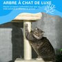 Voir la diapositive 4 : PAWHUT Arbre à chat hauteur réglable 230-260 cm - niche, 3 plateformes - douce peluche courte beige