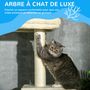 Voir la diapositive 4 : PAWHUT Arbre à chat hauteur réglable 230-260 cm - niche, 3 plateformes - douce peluche courte beige