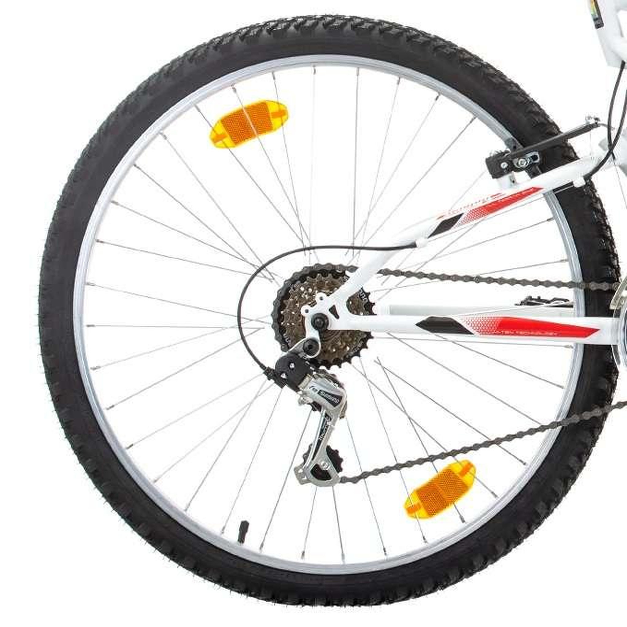 Voir la diapositive 4 : BACHINI Vélo VTT 26'' Tout Suspendu équipé de 18 Vitesses avec transmission Shimano & Freins V-Brake Alu.