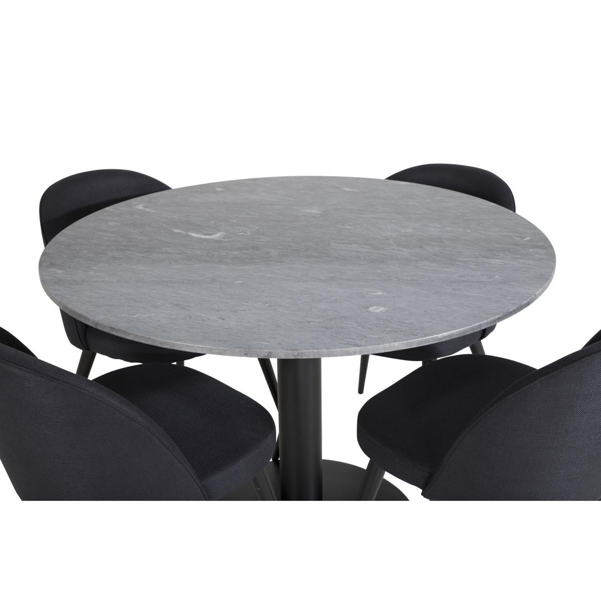 Voir la diapositive 3 : Paris Prix Ensemble table à manger & 4 chaises  estelle & velvet  106cm gris foncé & noir