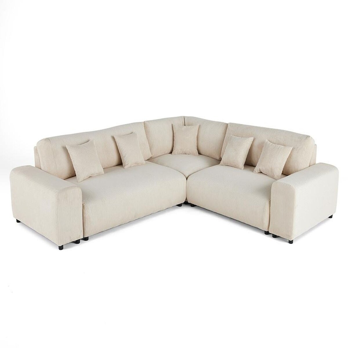 LISA DESIGN Garance - canapé modulable d'angle droit - 5 places - en velours côtelé