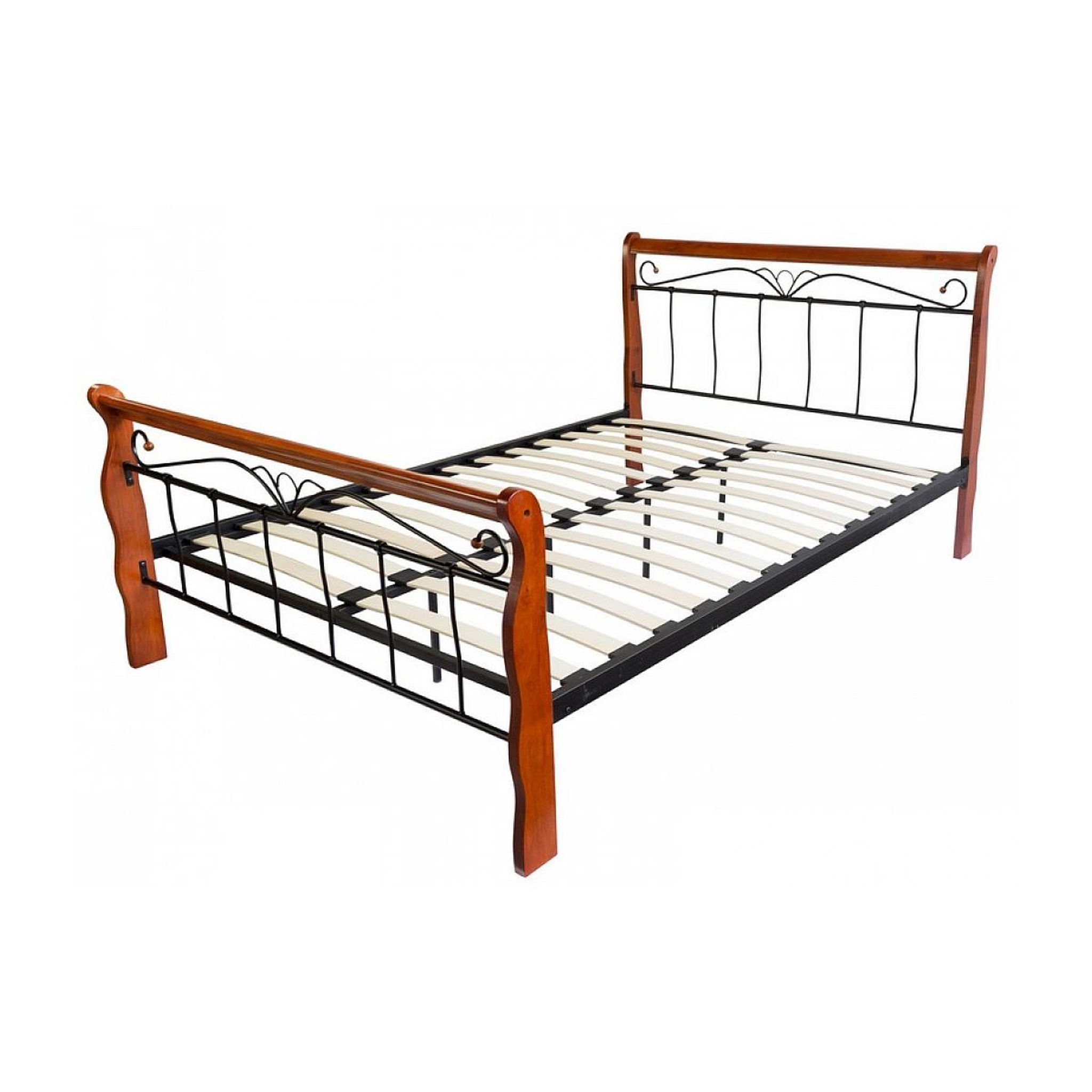 Voir la diapositive 1 : HomeStyle4U Design metal lit double 140 x 200 cadre de lit lattes bois neuf