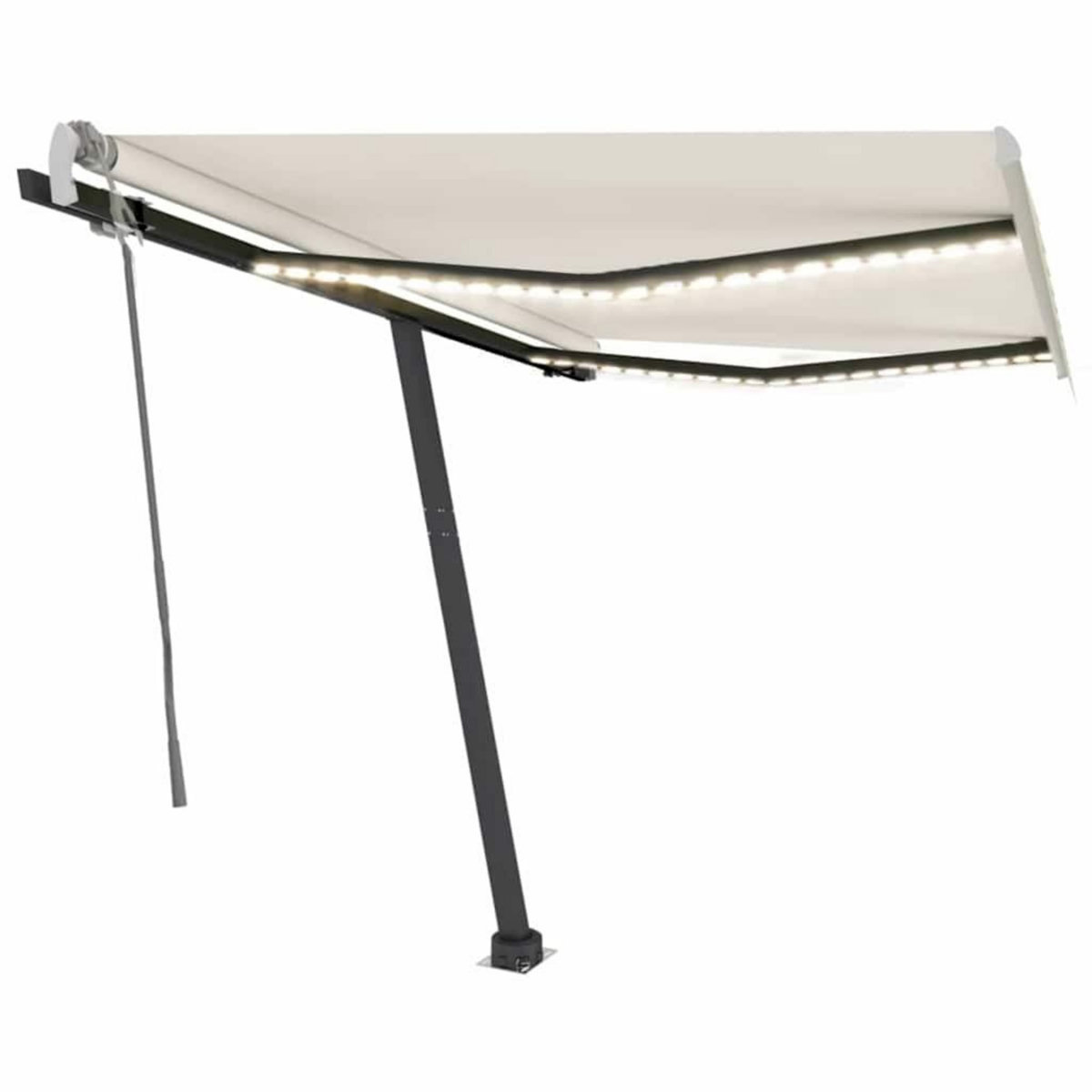 VIDAXL Auvent manuel retractable avec LED 350x250 cm Creme