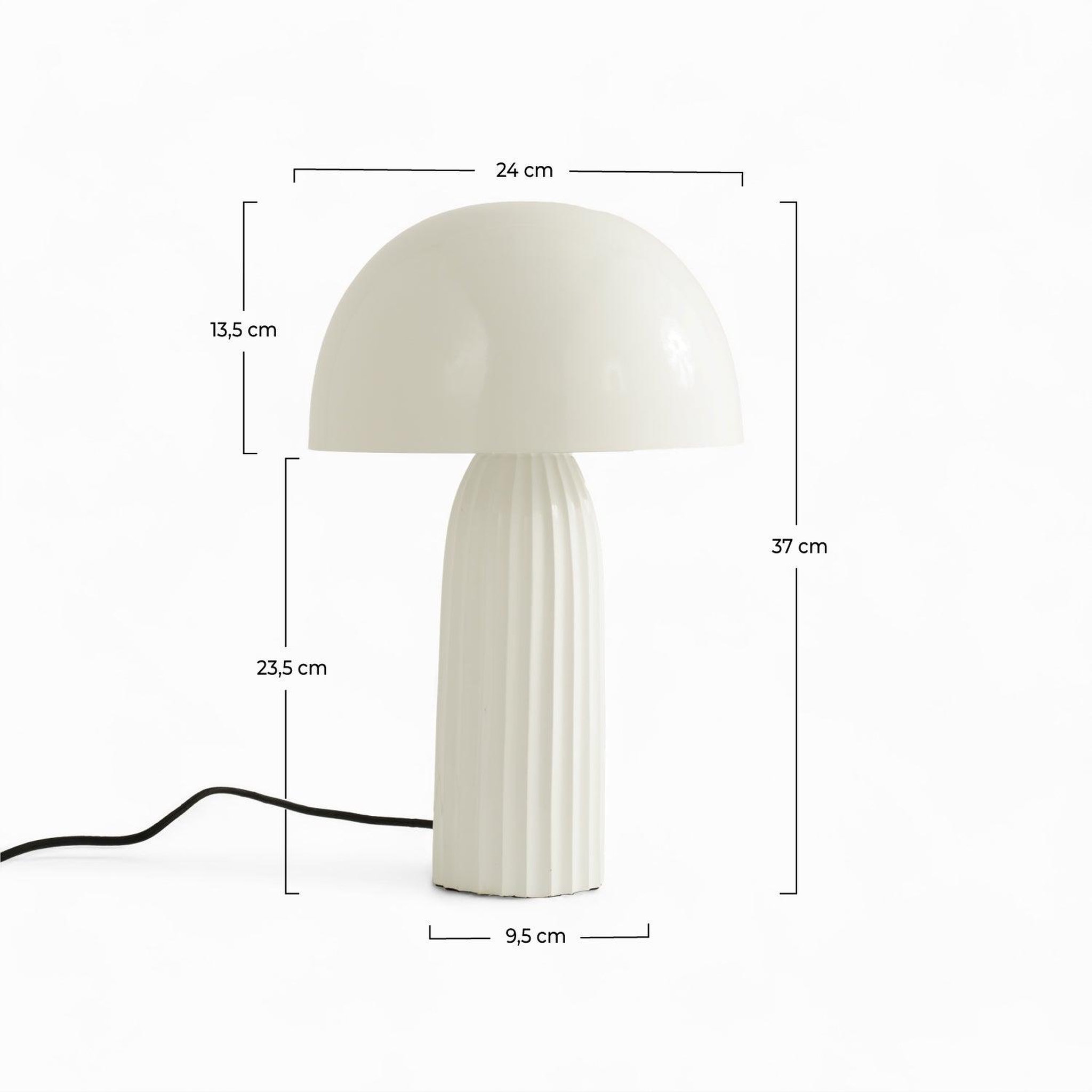 Voir la diapositive 4 : MAISON PAVANE Lampe à poser en métal blanc finition brillante-joy