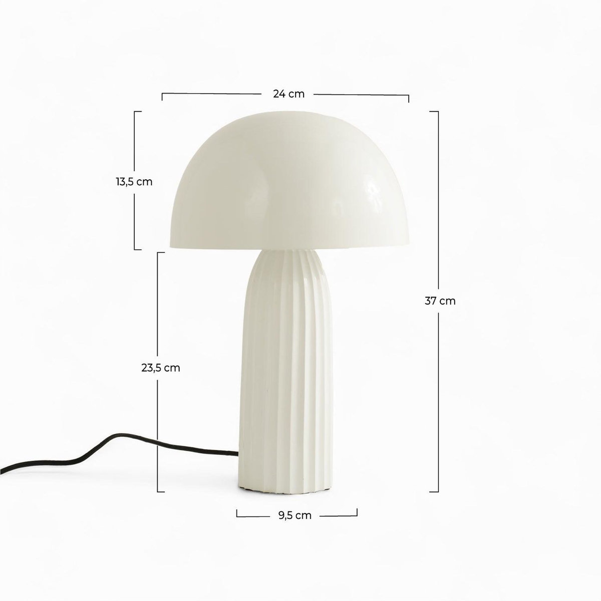 Rendez vous déco Lampe à poser en métal blanc finition brillante-Joy