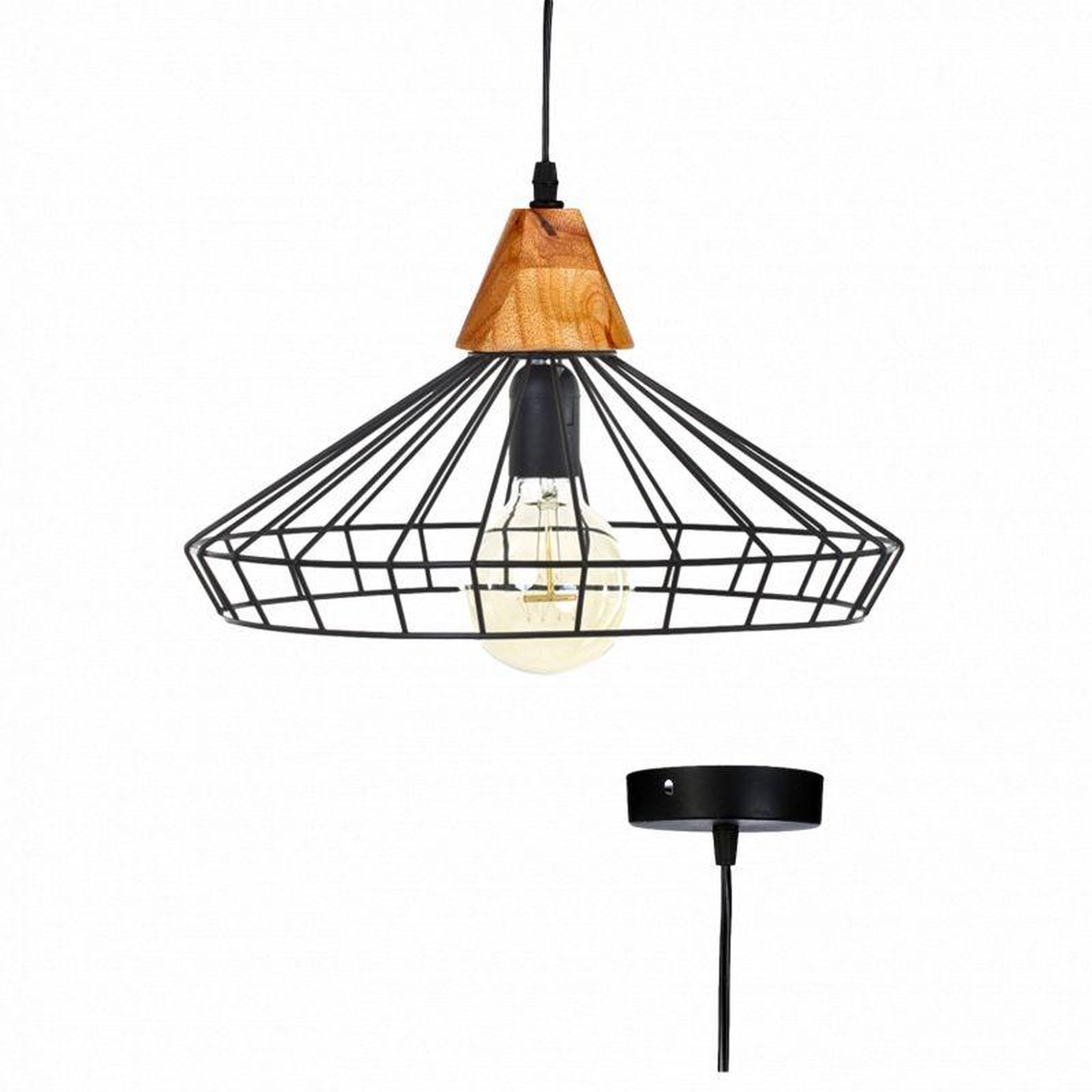 Voir la diapositive 3 : ATMOSPHERA Suspension fil en métal  ben  38 x 22,5 cm atmosphera - noir -