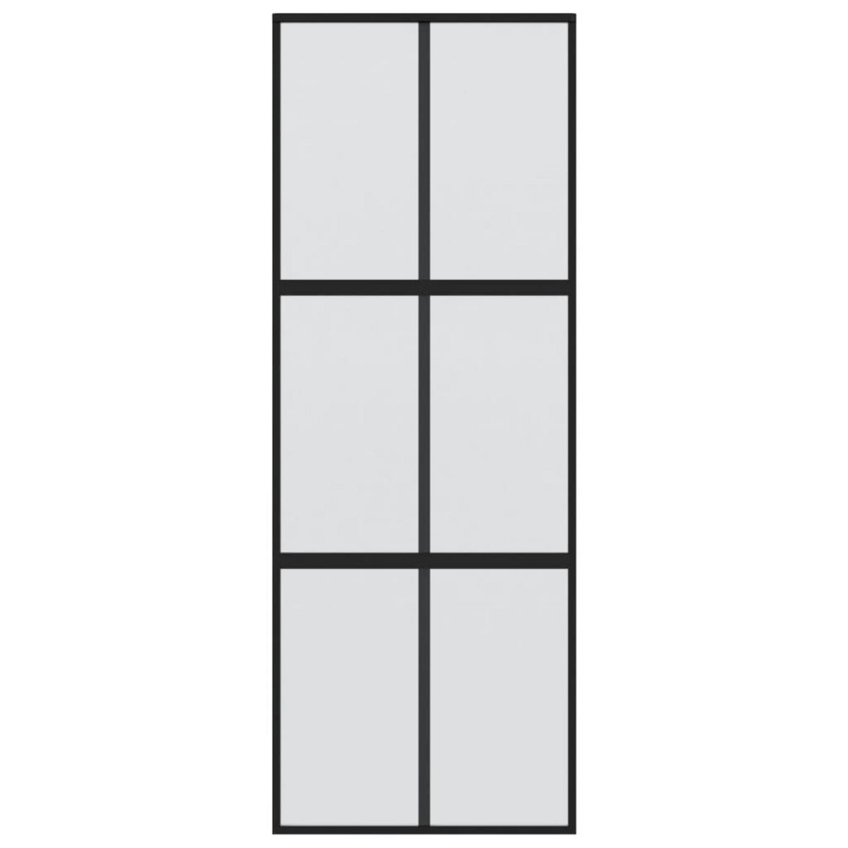 VIDAXL Porte coulissante noir 90x205 cm verre trempe aluminium