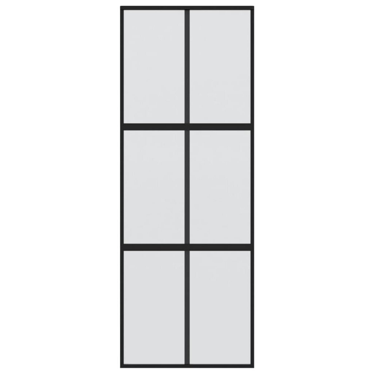 VIDAXL Porte coulissante noir 90x205 cm verre trempe aluminium