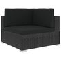 Voir la diapositive 4 : VIDAXL Salon de jardin 3 pcs avec coussins resine tressee noir