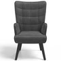 Voir la diapositive 3 : ID MARKET Fauteuil scandinave ANIA en velours gris