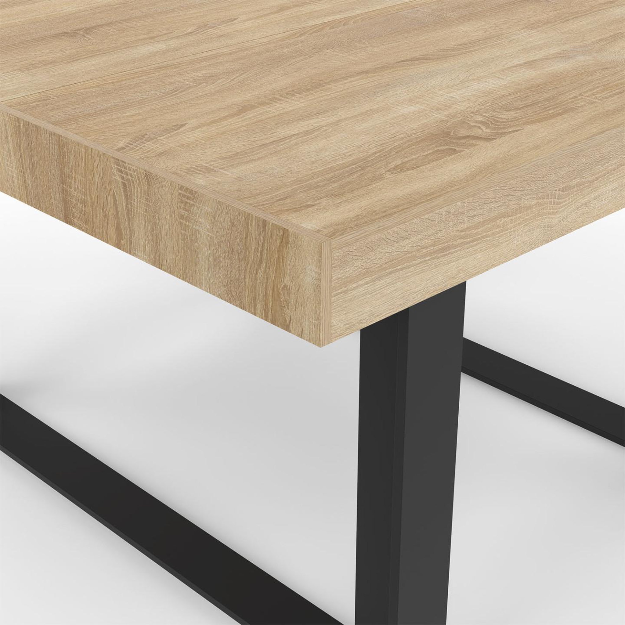 Voir la diapositive 5 : ID MARKET Table à manger carrée phoenix 6 personnes bois et noir 120 cm