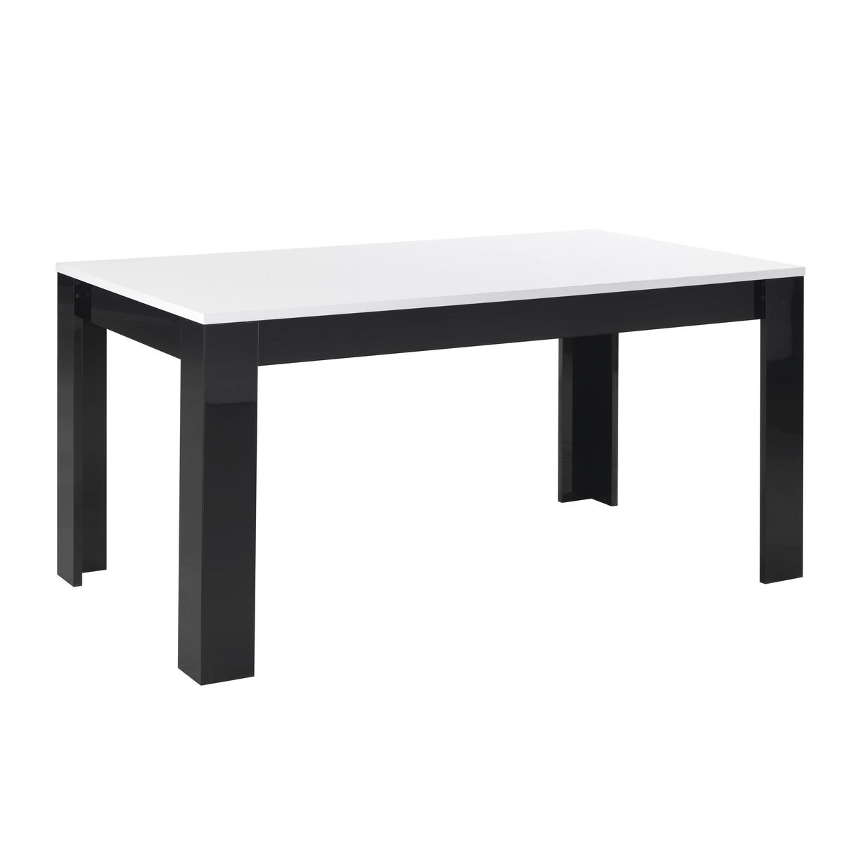 Table de séjour moderne laquée brillante bicolore L190cm MILANO