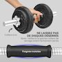 Voir la diapositive 6 : HOMCOM Ensemble d'haltères barre de musculation 2 en 1 - total 20 Kg - acier gris