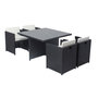 Voir la diapositive 1 : CONCEPT USINE Table et chaises 4 places encastrables en résine noir-blanc MIAMI