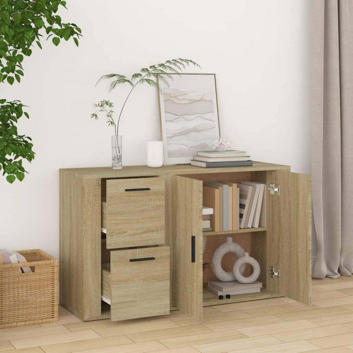 VIDAXL Buffet Chene sonoma 100x33x59,5 cm Bois d'ingenierie