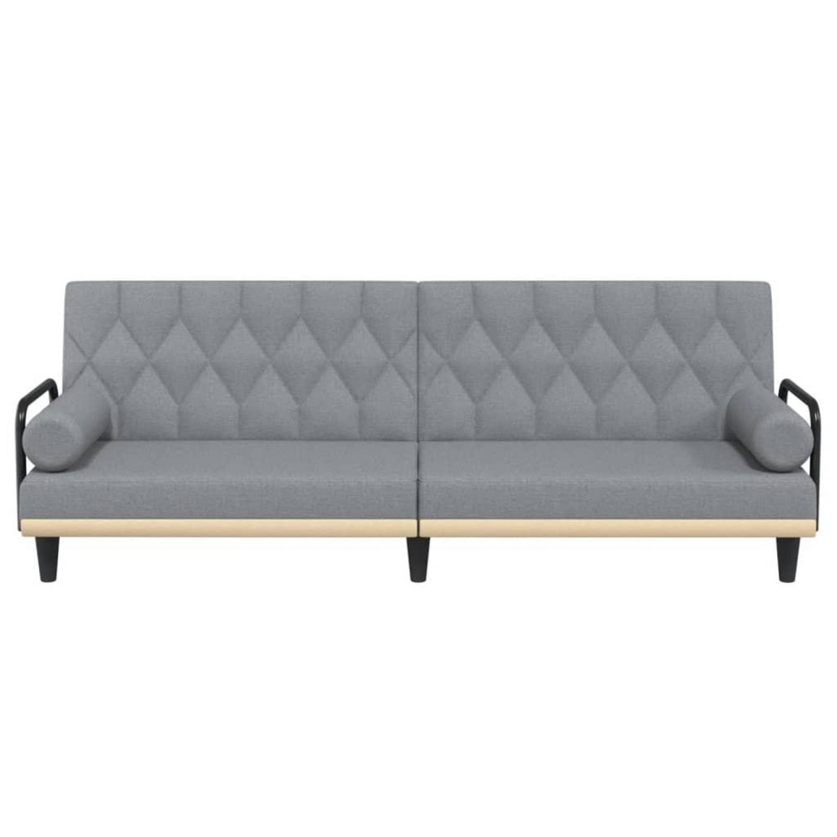 VIDAXL Canape-lit avec accoudoirs gris clair tissu