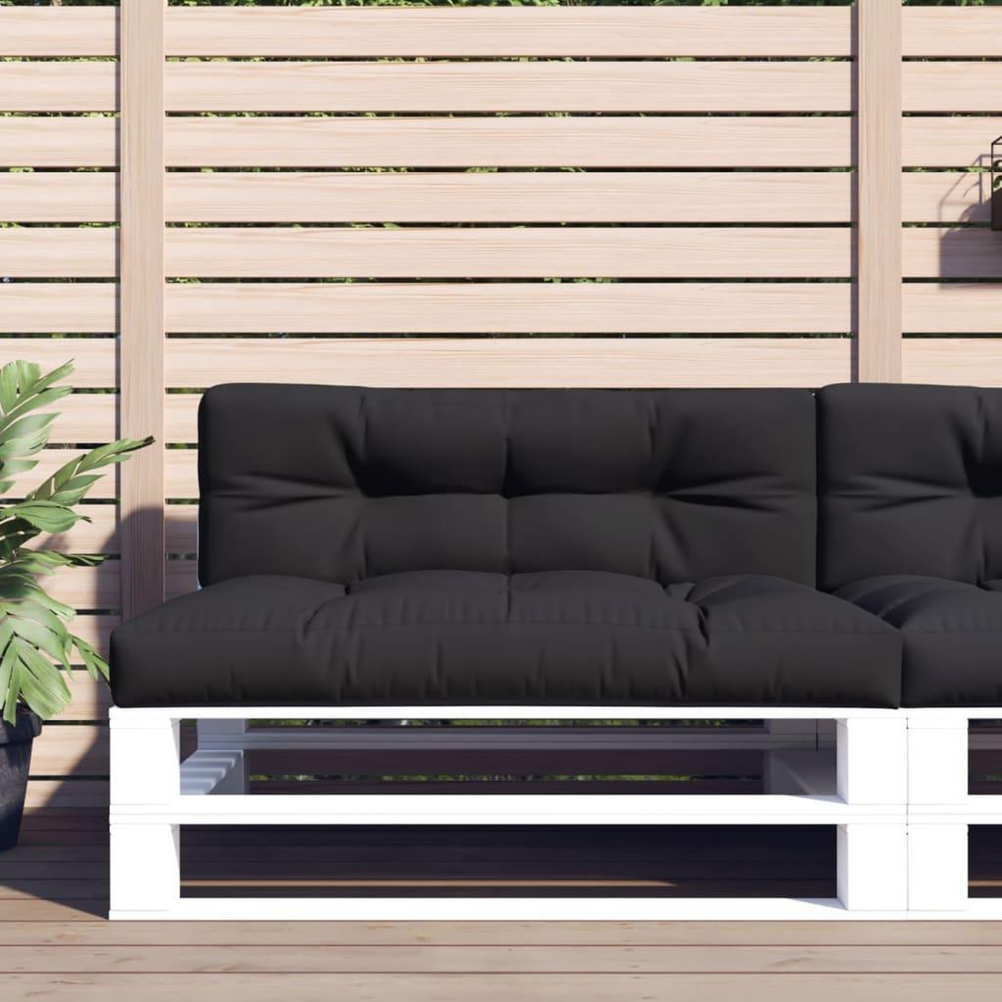VIDAXL Coussins de palette lot de 2 noir tissu