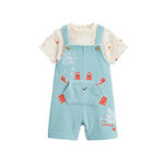 Petit Béguin Ensemble salopette bébé en éponge et t-shirt Cayo Coco. Coloris disponibles : Bleu