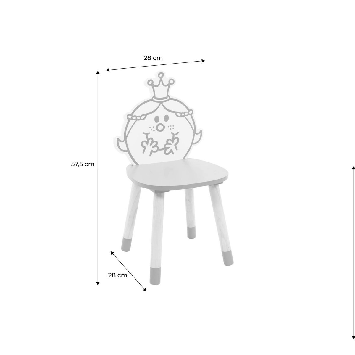 SWEEEK Lot de 2 chaises enfant collection Monsieur/Madame - Madame Princesse. rose