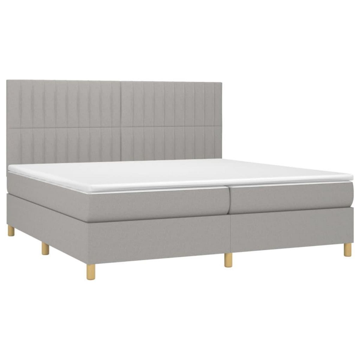 VIDAXL Sommier a lattes de lit avec matelas Gris clair 200x200cm Tissu