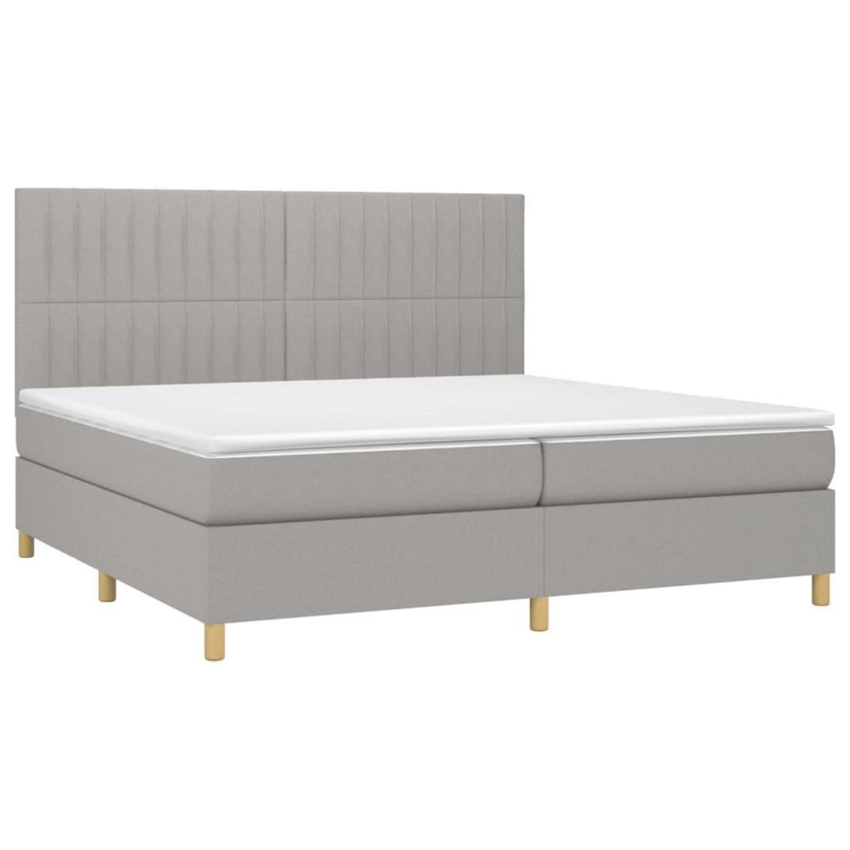 VIDAXL Sommier a lattes de lit avec matelas Gris clair 200x200cm Tissu
