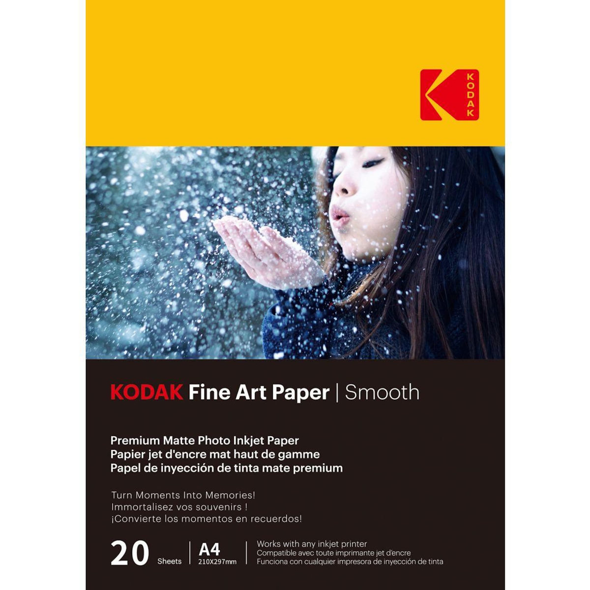 Kodak Papier photo instantané 20 feuilles A4 effet mate 230gsm