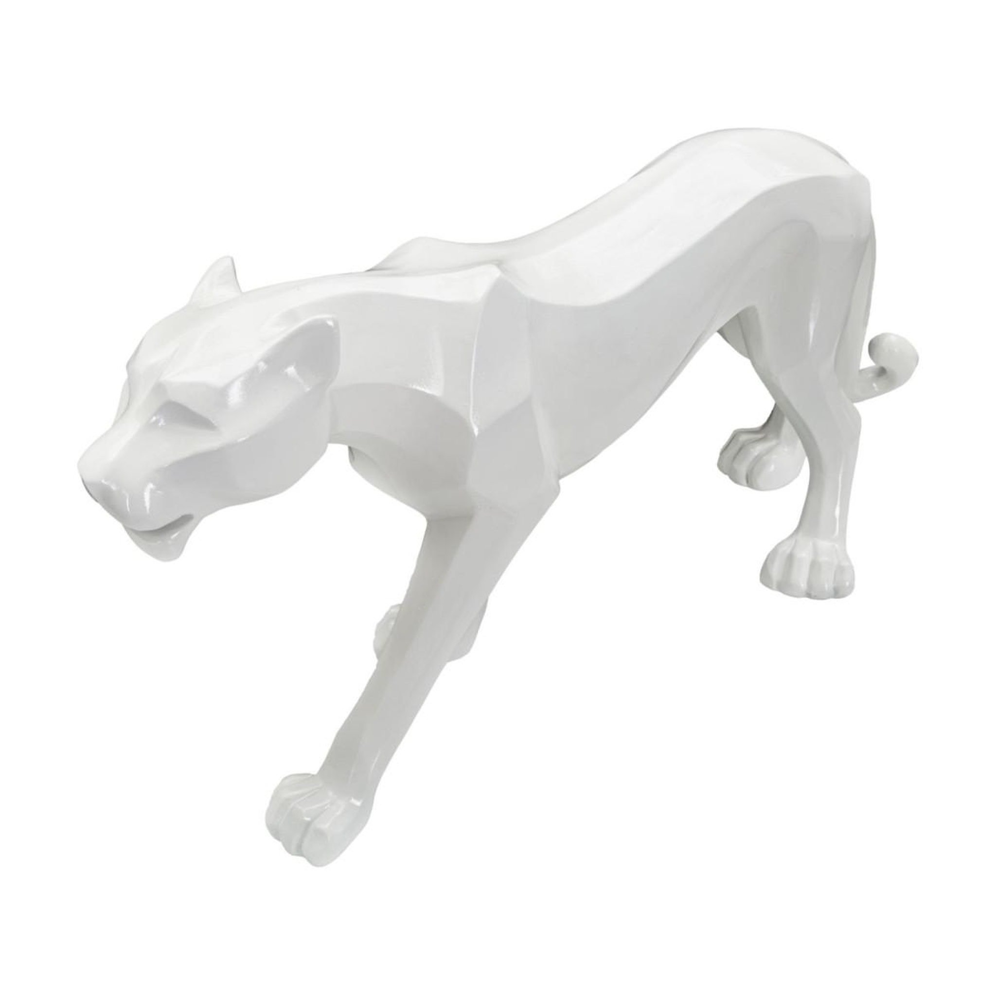 Voir la diapositive 5 : Paris Prix Statuette déco en résine  panthère  70cm blanc