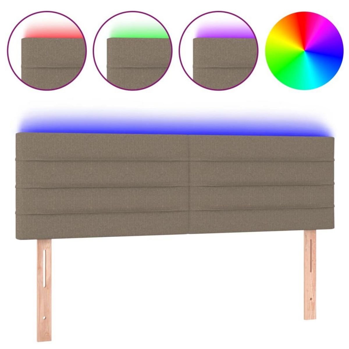 VIDAXL Tete de lit a LED Taupe 144x5x78/88 cm Tissu