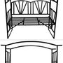 Voir la diapositive 3 : tectake Arche de jardin avec portillon en acier noir