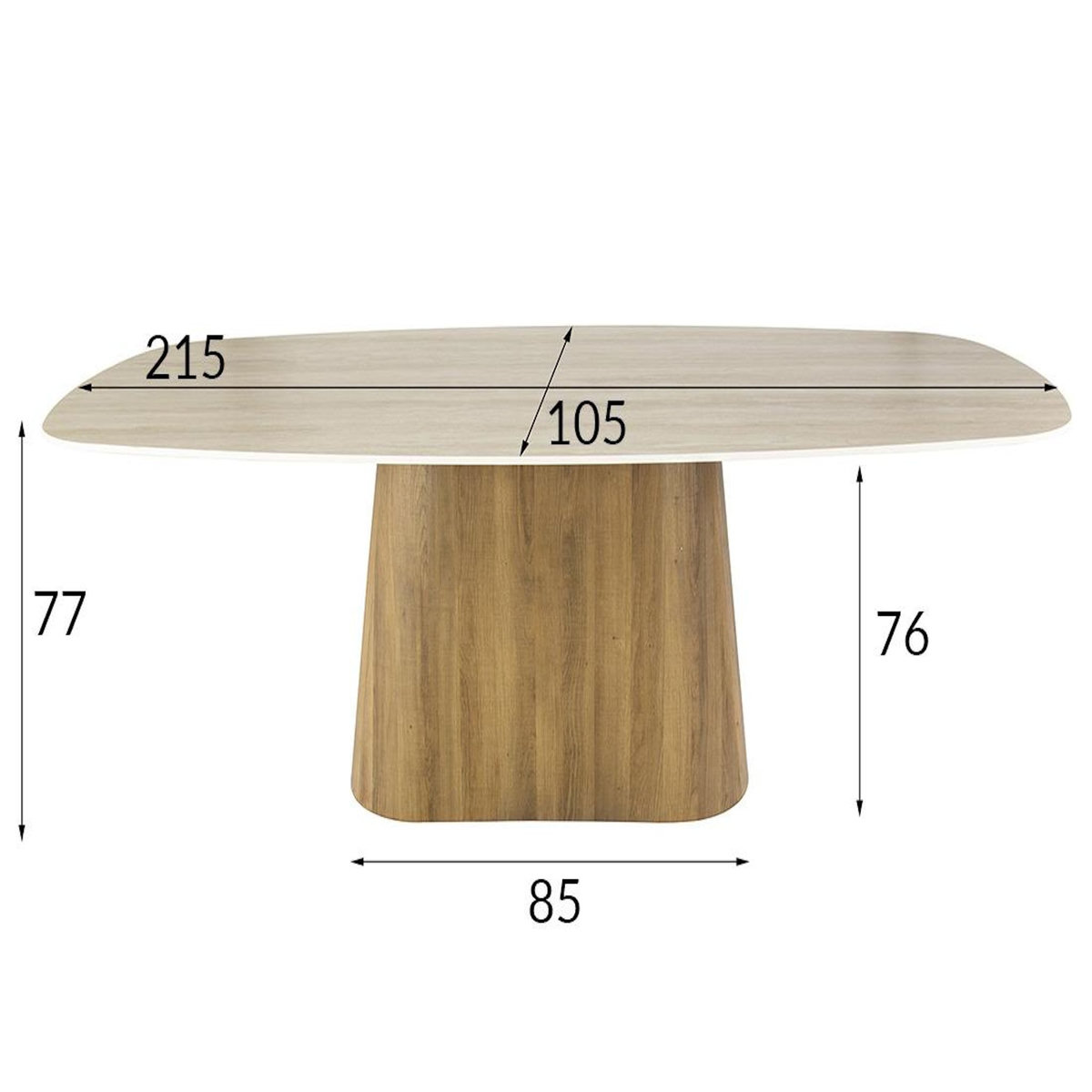 LISA DESIGN Amara - table à manger - plateau effet travertin - 4 à 8 personnes