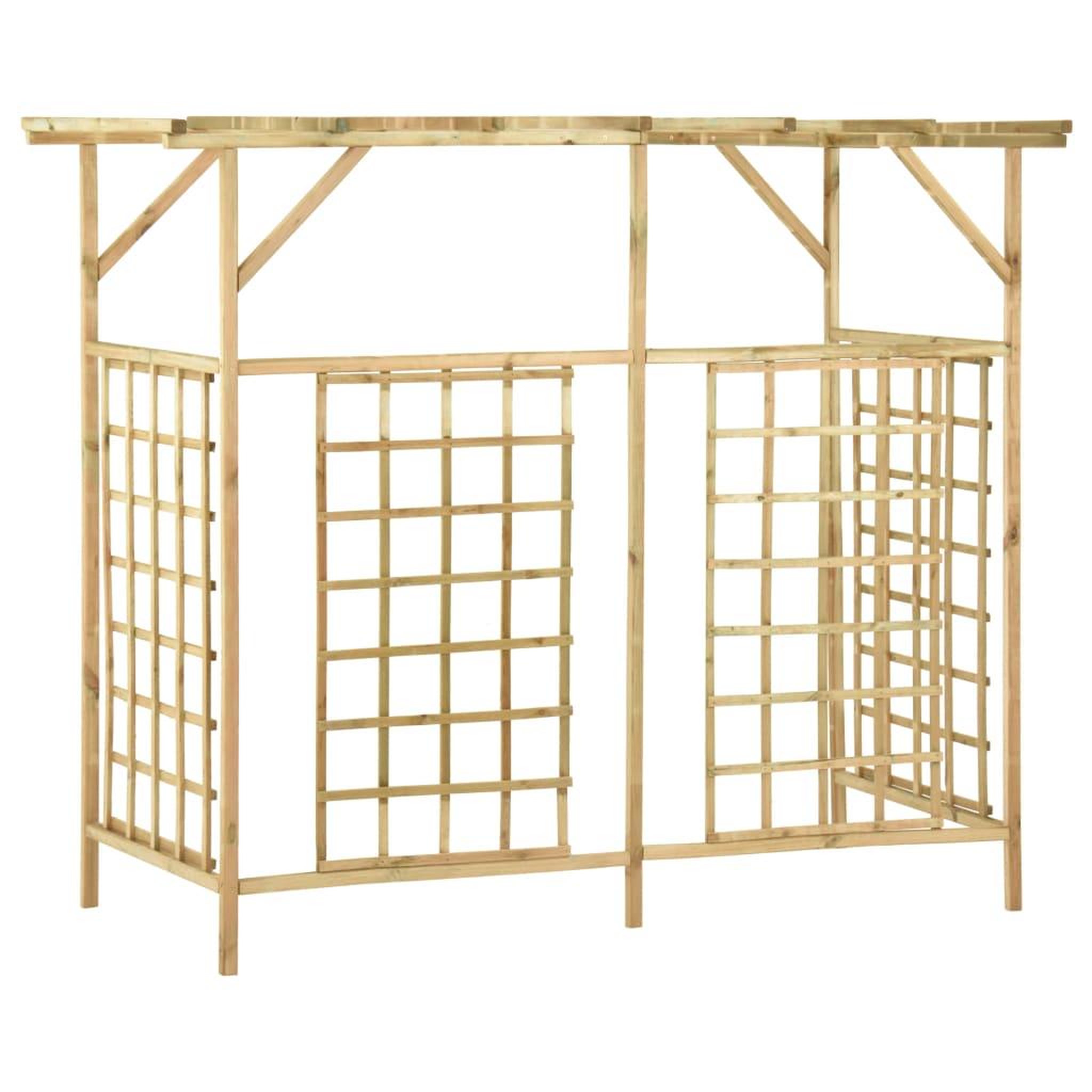 Voir la diapositive 5 : VIDAXL Pergola de jardin pour poubelles triples Bois de pin impregne