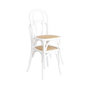 Voir la diapositive 4 : SWEEEK Lot de 4 chaises vintage en bois avec assise en rotin et dossier arrondi. coloris blanc. L 48 x P 49.5 x H 90cm
