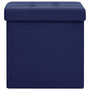 Voir la diapositive 3 : VIDAXL Tabouret de rangement pliable Bleu Faux lin