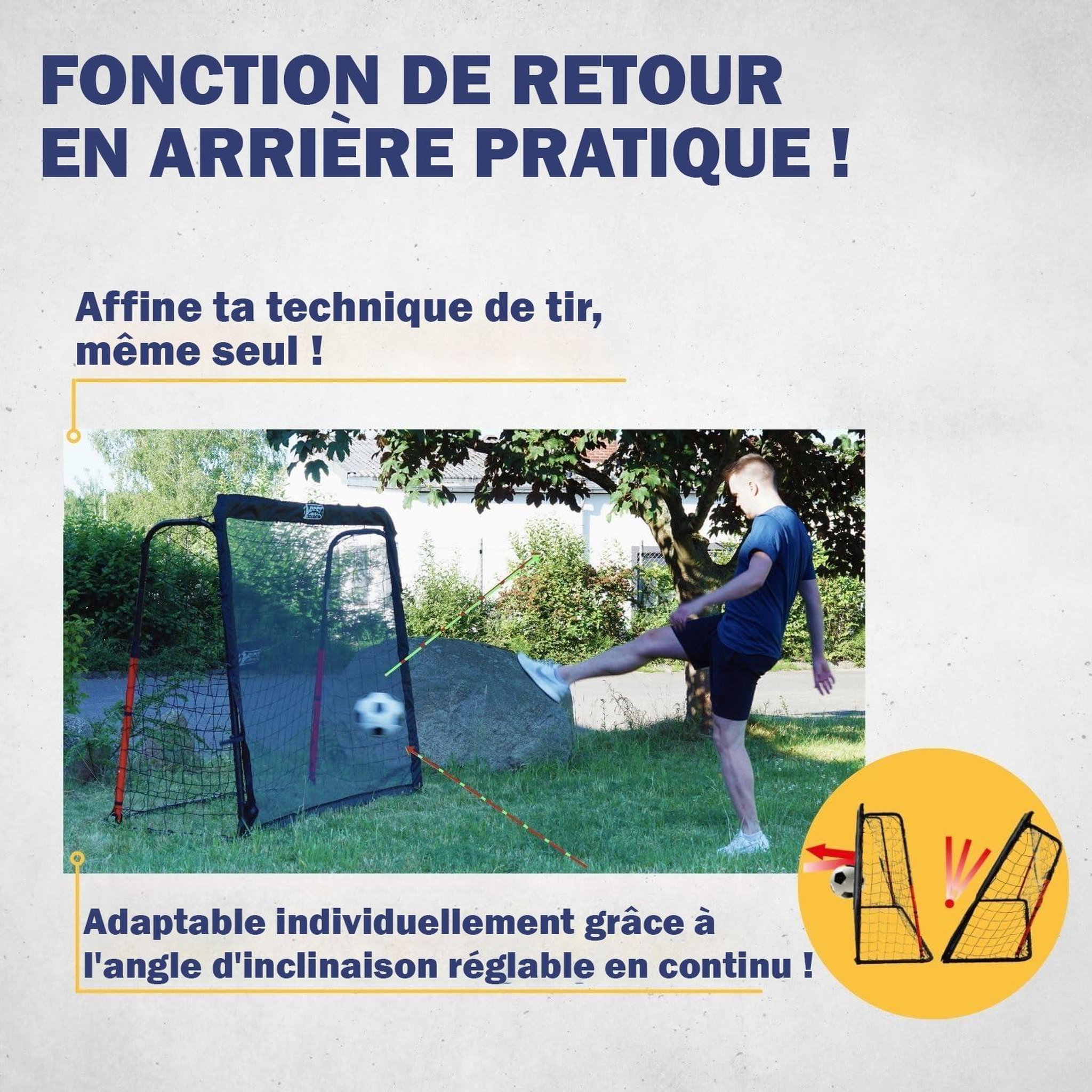 Voir la diapositive 6 : BEST SPORTING But de football 213 x 152 x 76 cm en noir avec fonction Rebond