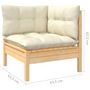 Voir la diapositive 6 : VIDAXL Salon de jardin 10 pcs avec coussins creme bois de pin massif
