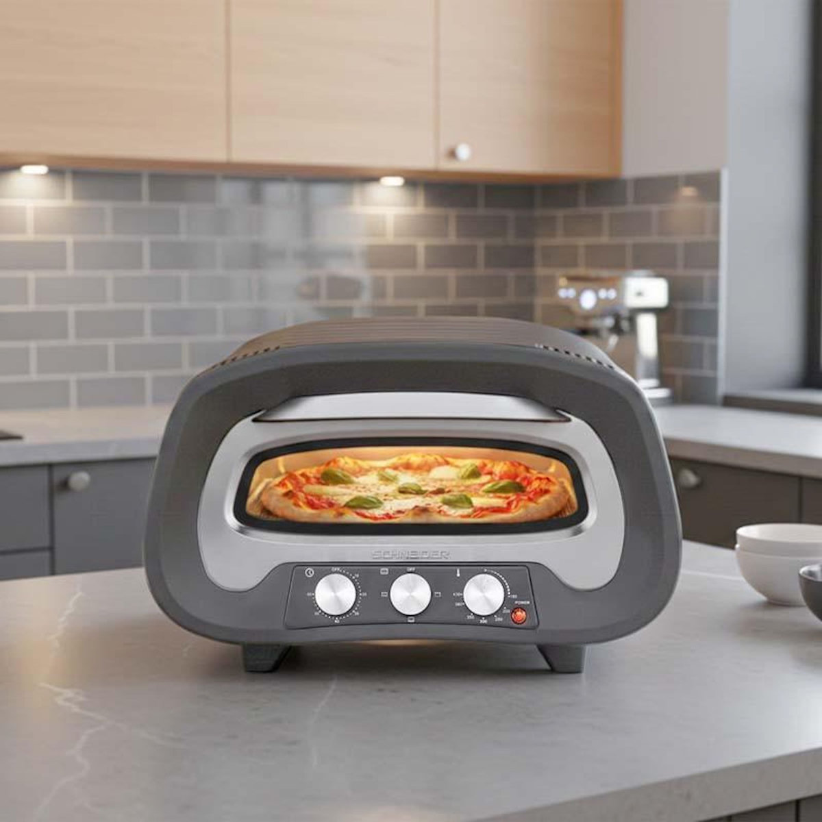 SCHNEIDER Schneider - Pierre De Feu Serie Z Grey - Four à Pizza - Cuisson 3 Min - 2200w