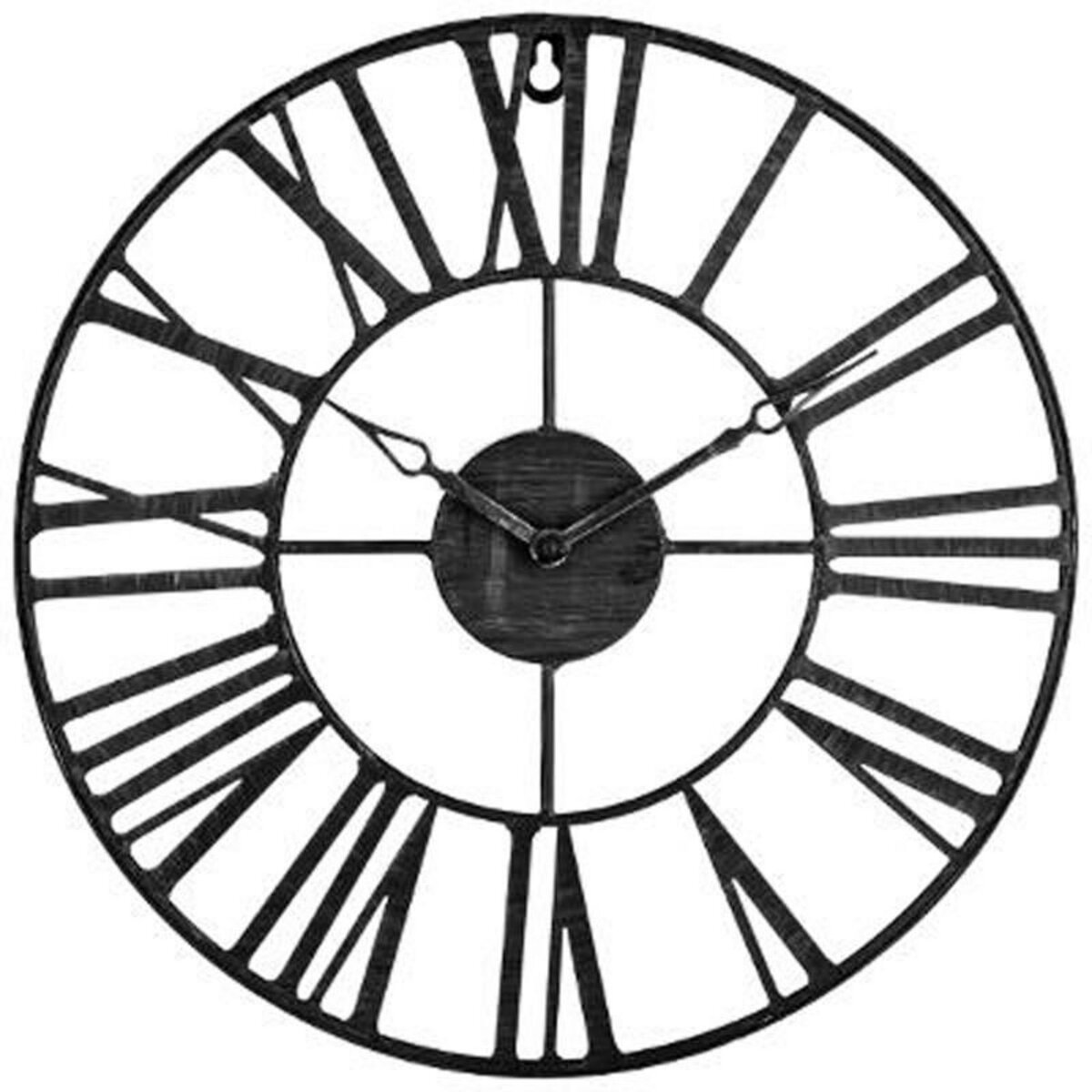  Pendule Vintage en Métal  Time  36cm Noir