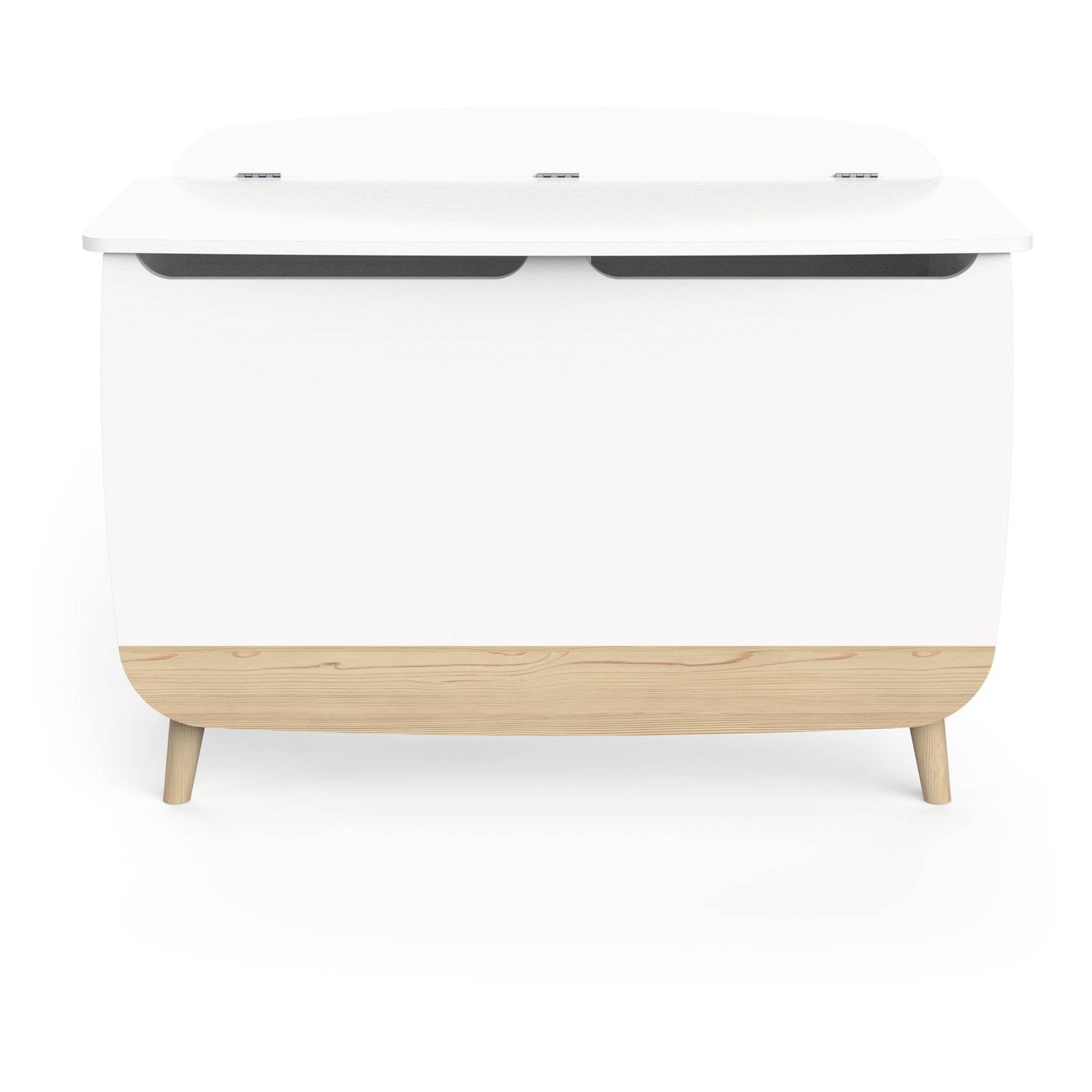 Voir la diapositive 1 : Coffre à jouets avec couvercle blanc LINIA 