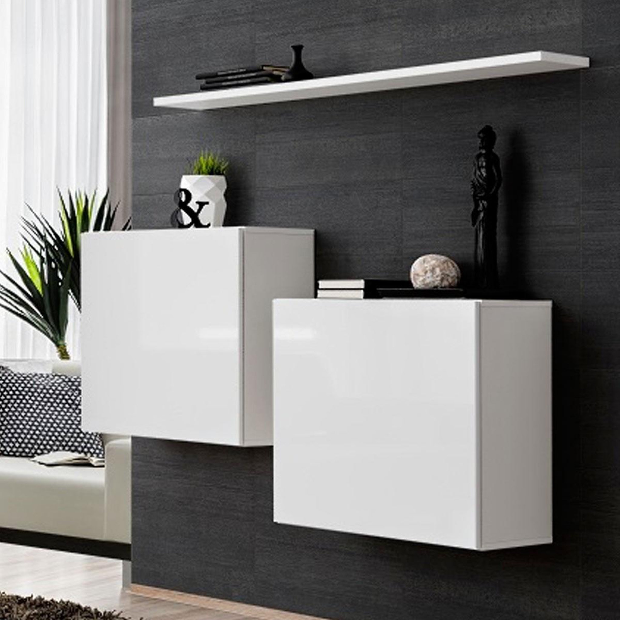 Paris Prix Lot de 2 blocs & étagère  switch sbi  130cm blanc